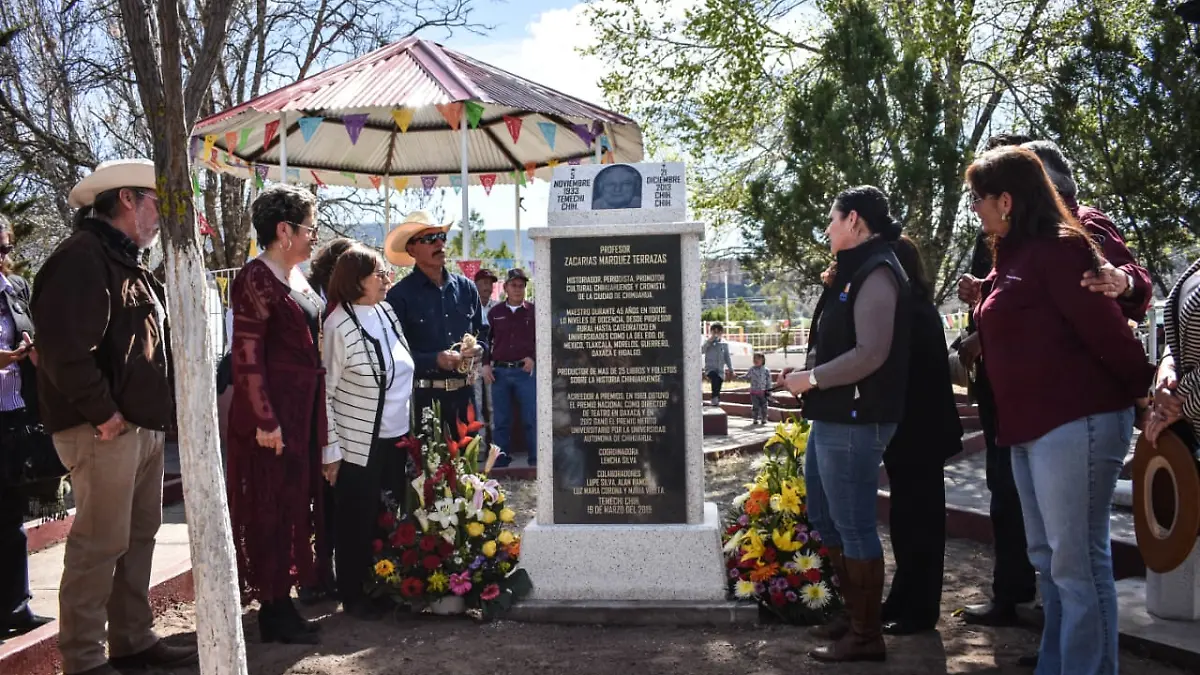 Autoridades municipales y vecinos de la comunidad de San Jose de Temechic rindieron un merecido homenaje postuno al historiador Zacarias Marquez Terrazas 1